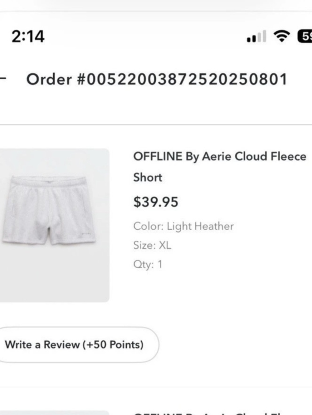 OFFLINE by Aerie Cloud Fleece Short Gray Athletic Shorts Size XL Like New